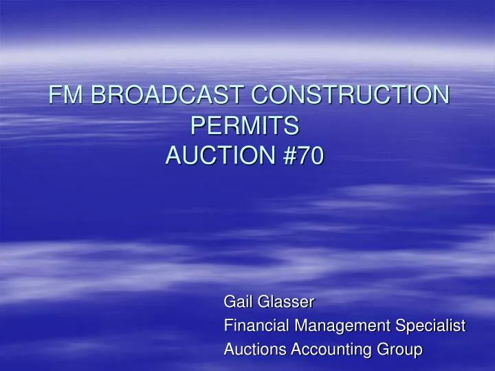 fm broadcast construction permits auction 70