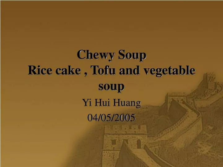 chewy soup rice cake tofu and vegetable soup