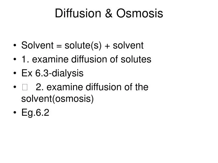 diffusion osmosis