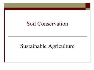 Soil Conservation