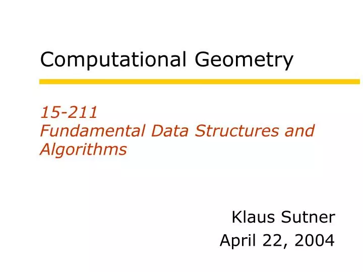 15 211 fundamental data structures and algorithms