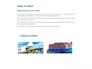 Cargo to Africa - Cargo Services from UK to Africa