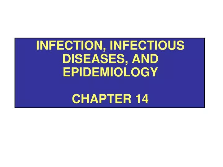 infection infectious diseases and epidemiology chapter 14