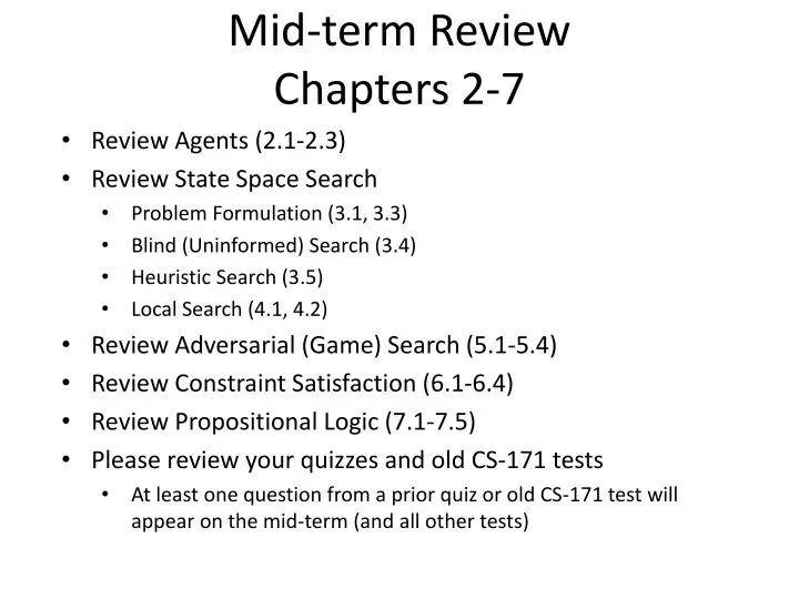 mid term review chapters 2 7