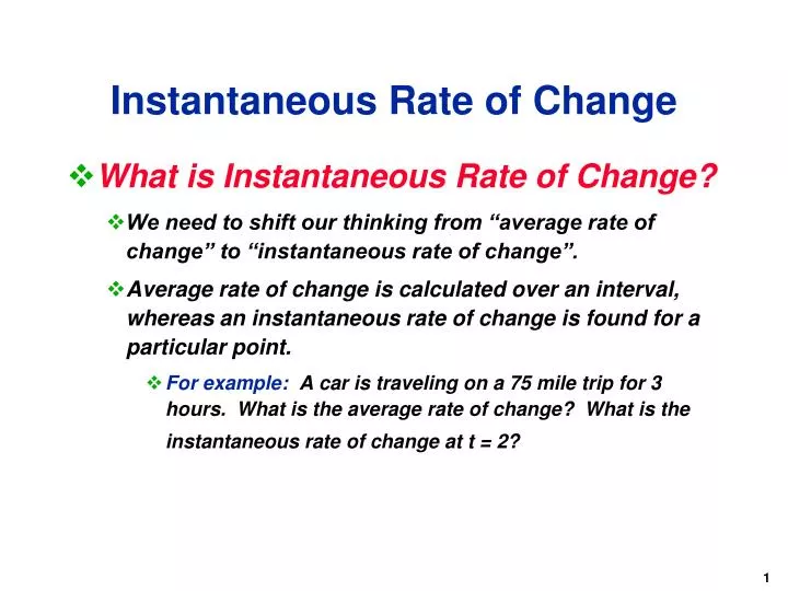 instantaneous rate of change