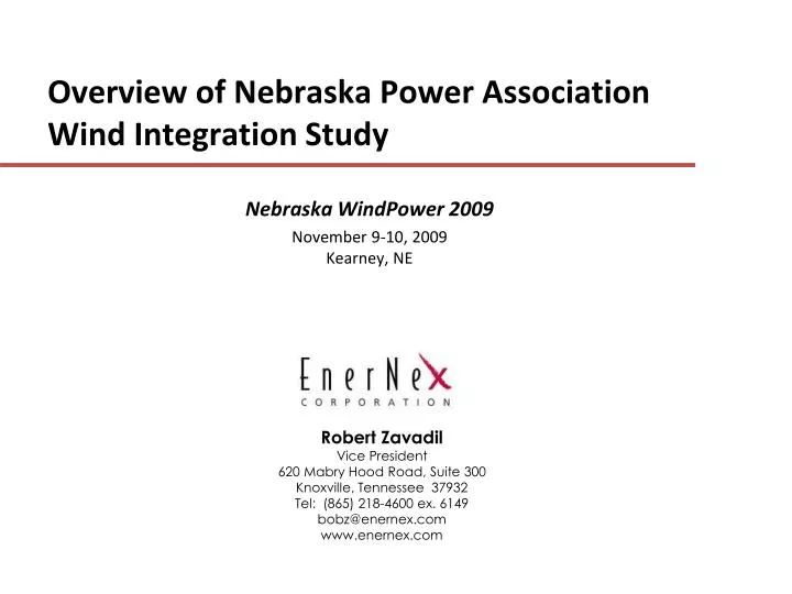 overview of nebraska power association wind integration study