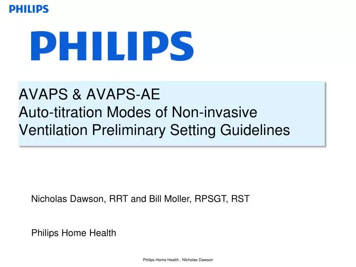 avaps avaps ae auto titration modes of non invasive ventilation preliminary setting guidelines