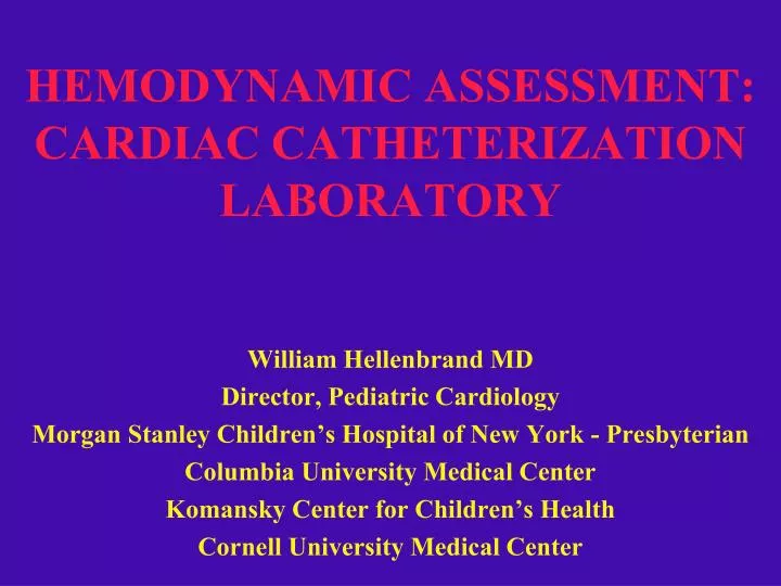 hemodynamic assessment cardiac catheterization laboratory