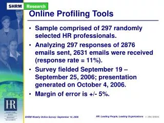 Online Profiling Tools