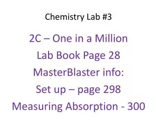 Chemistry Lab #3