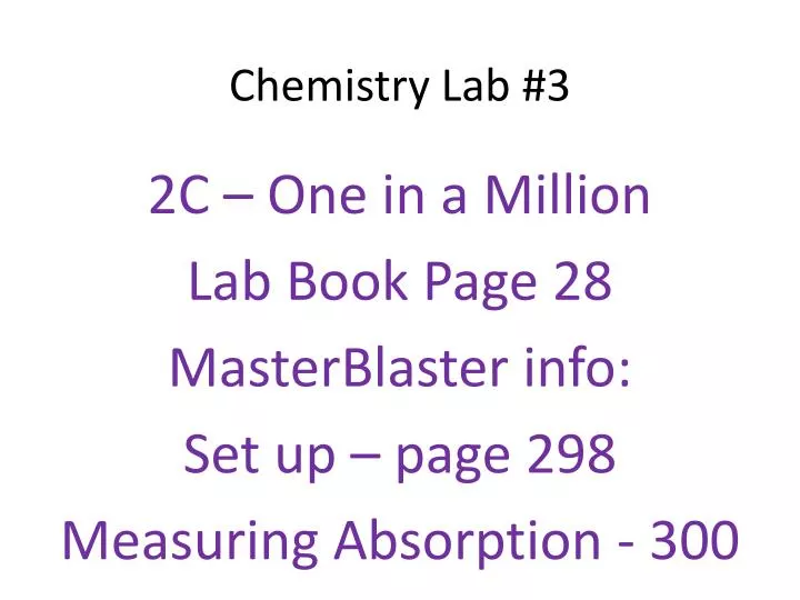 chemistry lab 3