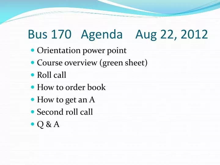 bus 170 agenda aug 22 2012