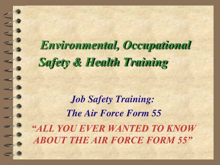 environmental occupational safety health training
