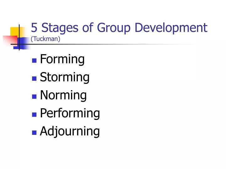 5 stages of group development tuckman