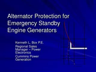 Alternator Protection for Emergency Standby Engine Generators