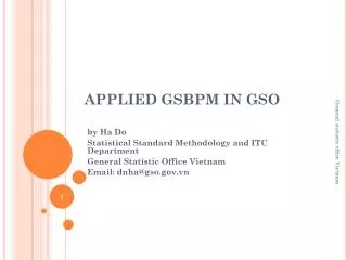 APPLIED GSBPM IN GSO