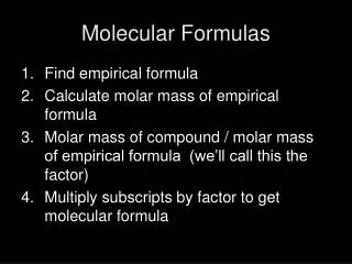 Molecular Formulas