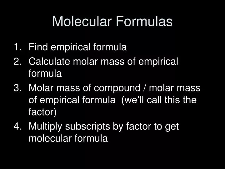 molecular formulas