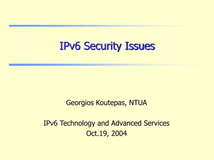 ipv6 security issues