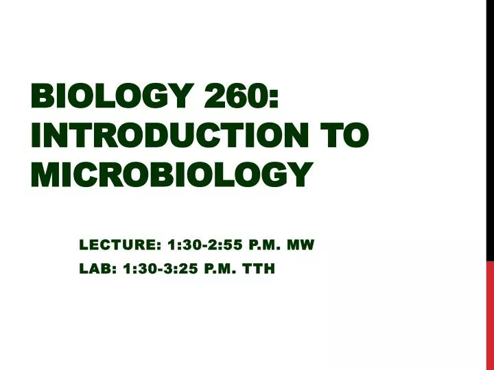 biology 260 introduction to microbiology
