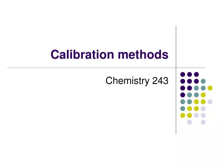 calibration methods