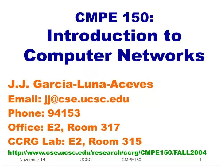 cmpe 150 introduction to computer networks