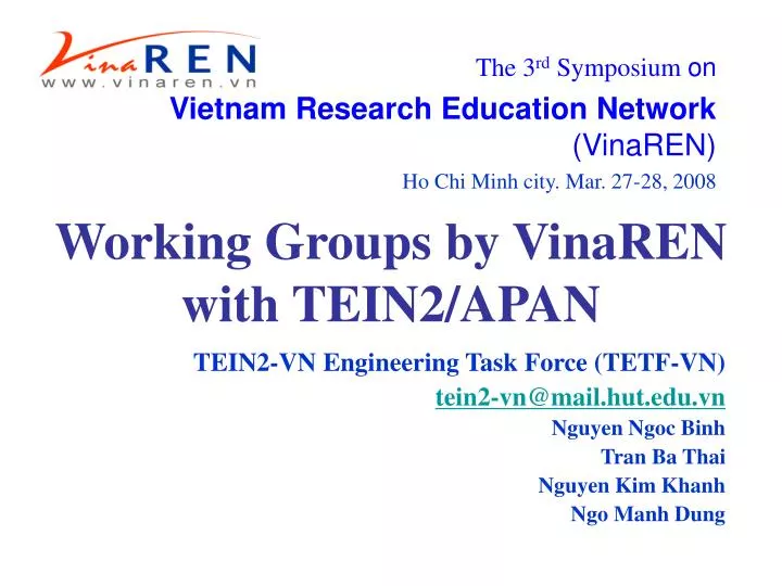 working groups by vinaren with tein2 apan