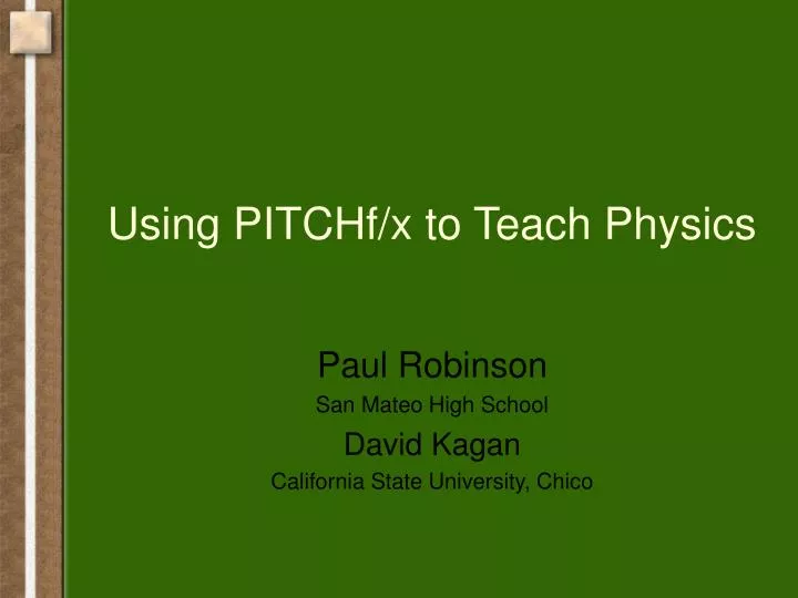 using pitchf x to teach physics
