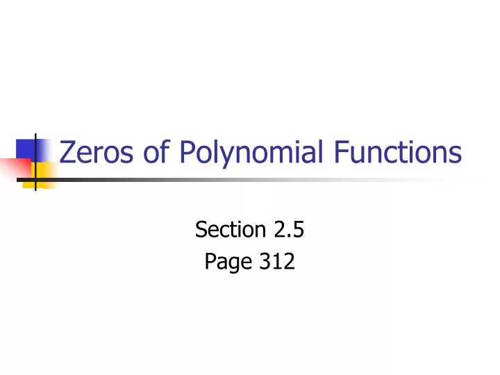 zeros of polynomial functions