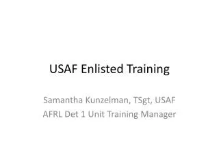 USAF Enlisted Training