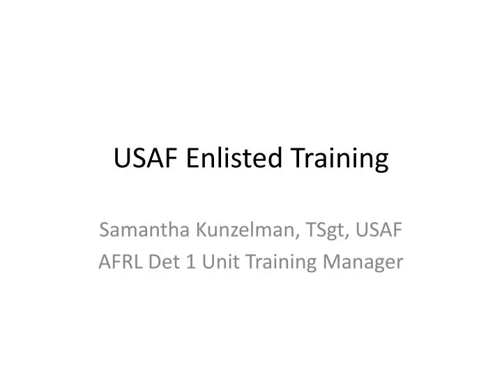 usaf enlisted training
