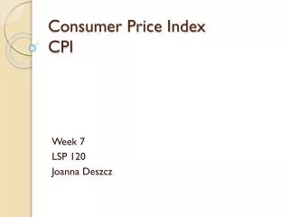 Consumer Price Index CPI