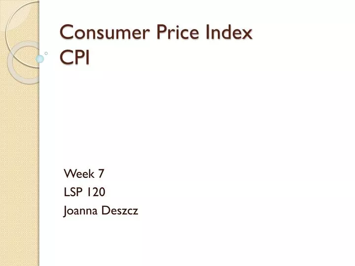 consumer price index cpi