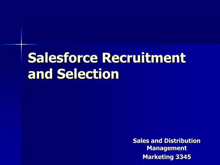salesforce recruitment and selection