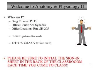 welcome to anatomy physiology ii