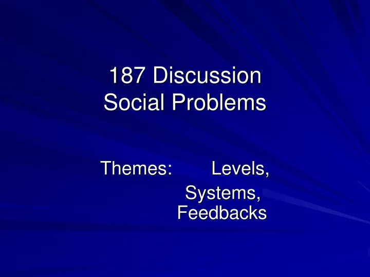 187 discussion social problems