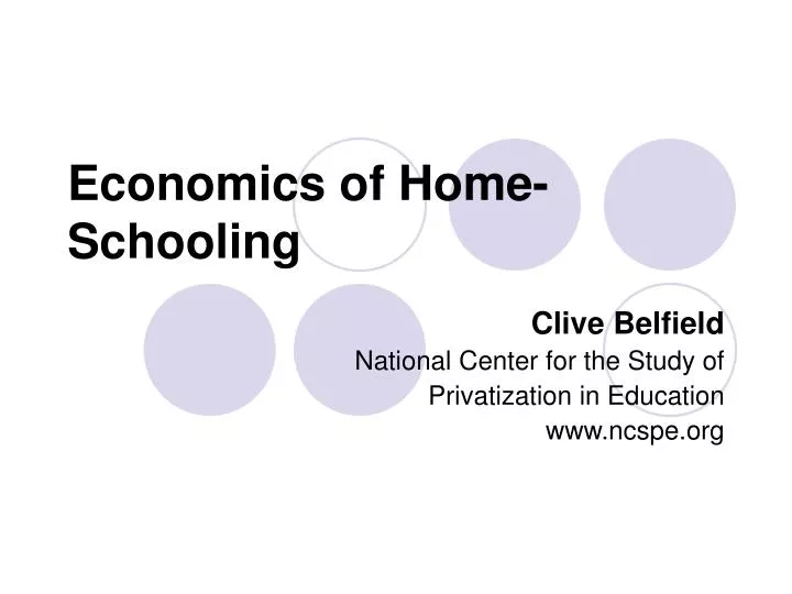 economics of home schooling