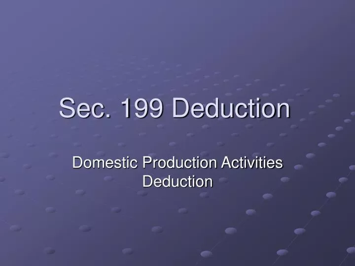 sec 199 deduction