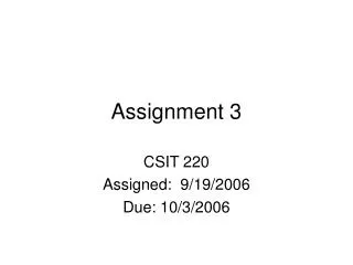 Assignment 3