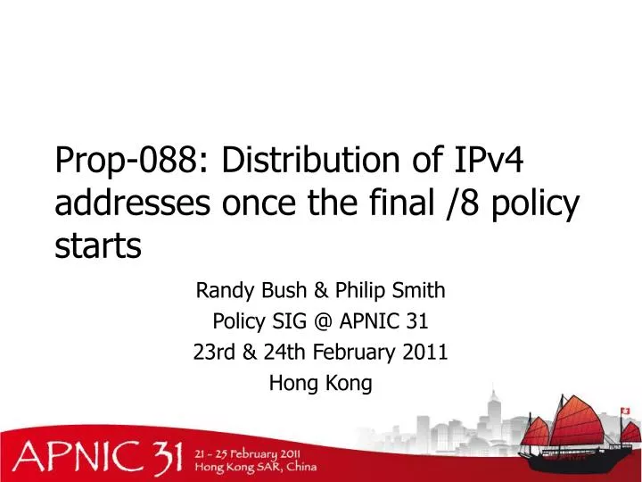 prop 088 distribution of ipv4 addresses once the final 8 policy starts