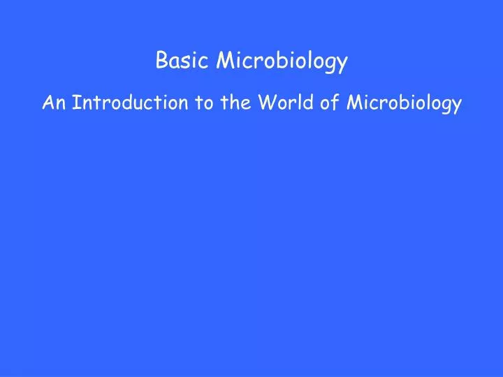 basic microbiology