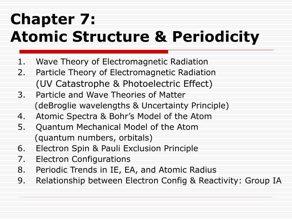 PPT - Chapter 7: Atomic Structure & Periodicity PowerPoint Presentation ...