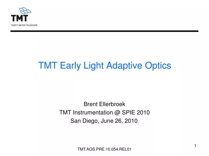 tmt early light adaptive optics