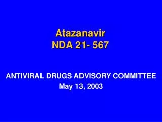 Atazanavir NDA 21- 567