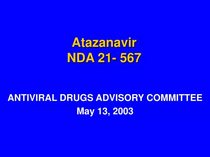 antiviral drugs advisory committee may 13 2003