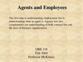 Agents and Employees