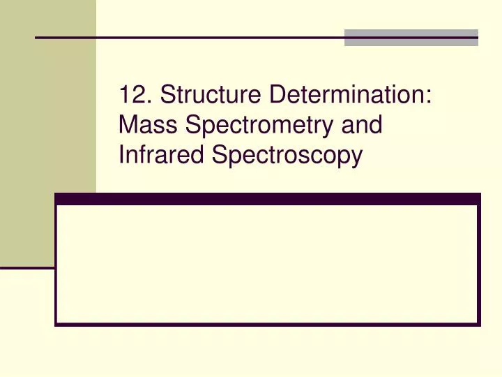 12 structure determination mass spectrometry and infrared spectroscopy