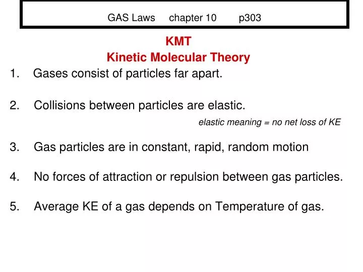 gas laws chapter 10 p303