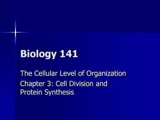 Biology 141