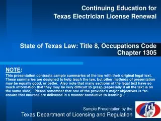 Continuing Education for Texas Electrician License Renewal
